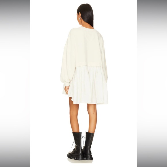 NWT Free People Eleanor Sweatshirt Dress in Grey Combo - Picture 3 of 3